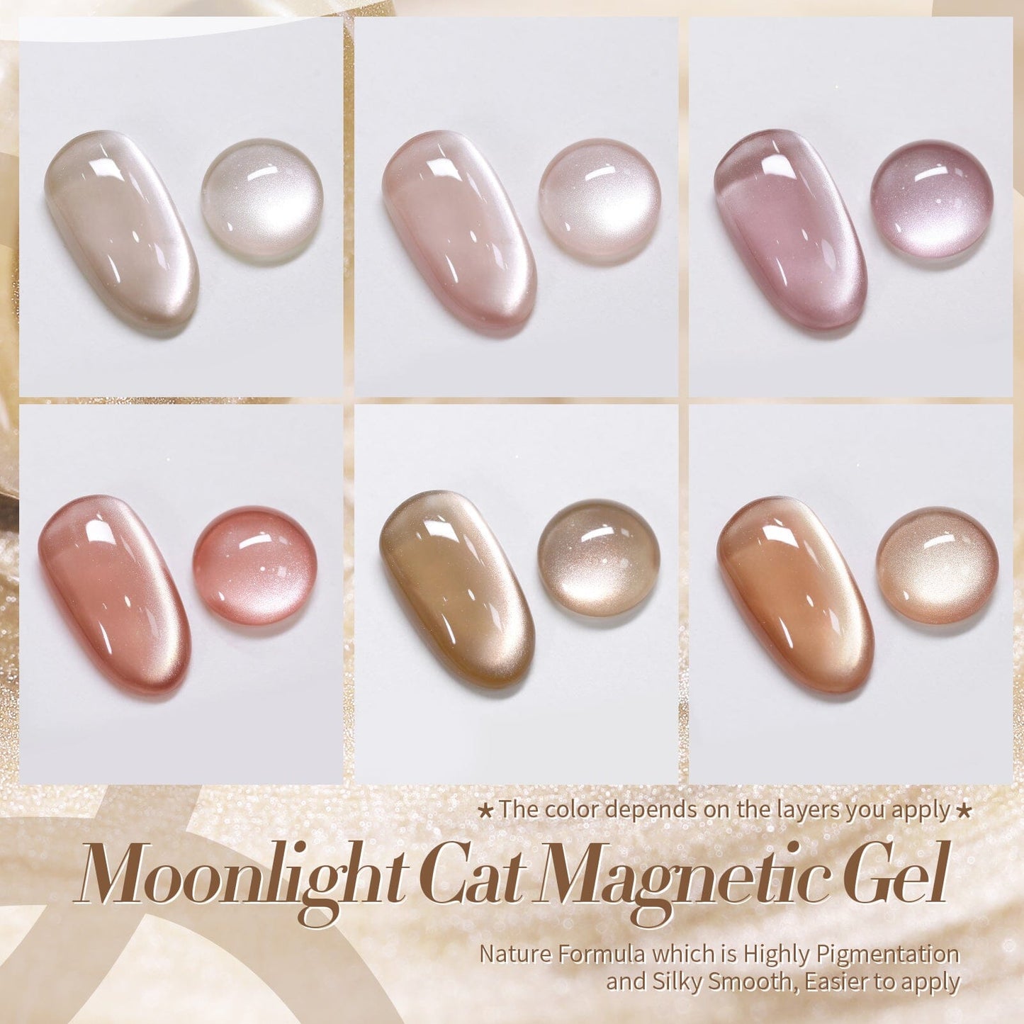 6 Colors Moonlight Cat Magnetic Gel Polish Set 7ml