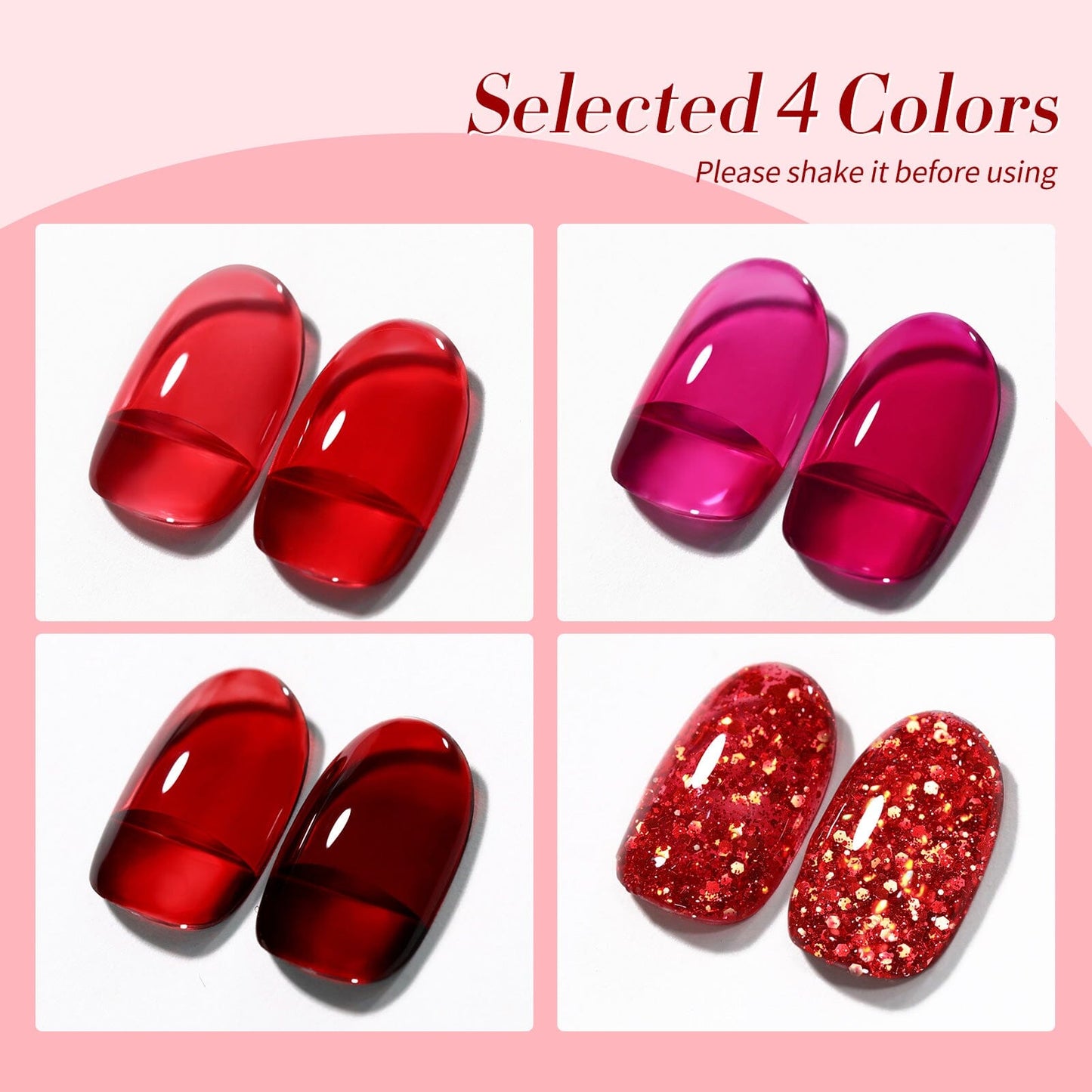 4 Colors Ruby Rose Jelly Gel Polish Set 7ml
