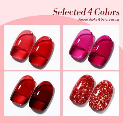 4 Colors Ruby Rose Jelly Gel Polish Set 7ml