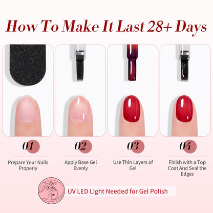 4 Colors Ruby Rose Jelly Gel Polish Set 7ml