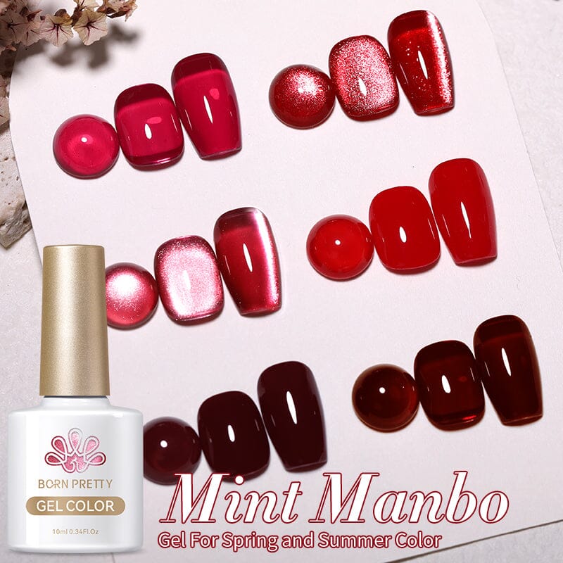 6 Colors Red Gel Polish Set 02 10ml