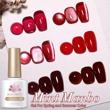 6 Colors Red Gel Polish Set 02 10ml