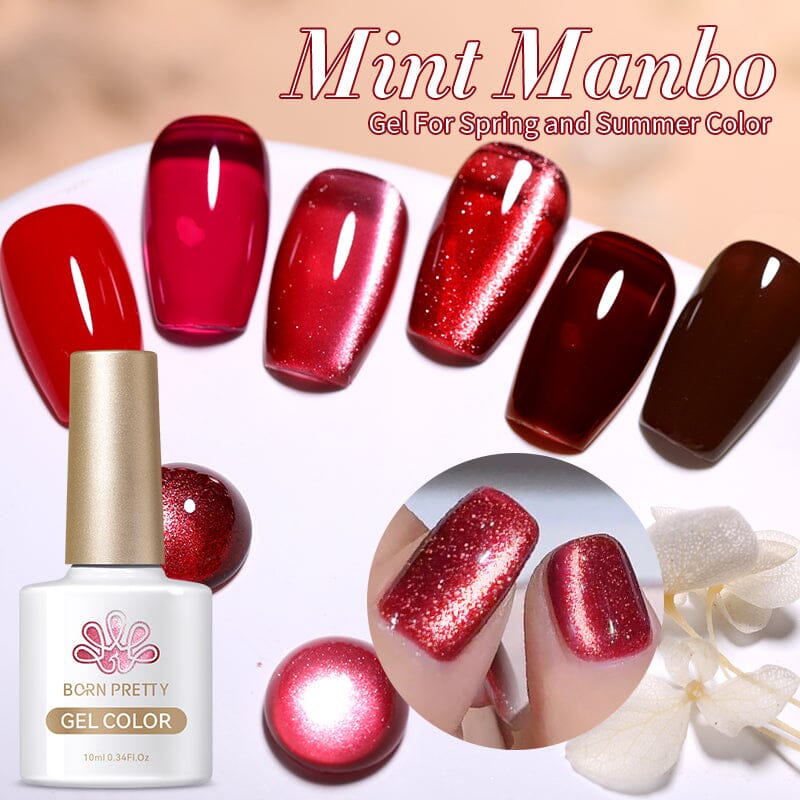 6 Colors Red Gel Polish Set 02 10ml