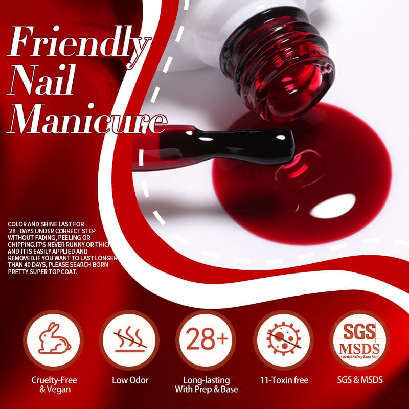 6 Colors Red Gel Polish Set 02 10ml