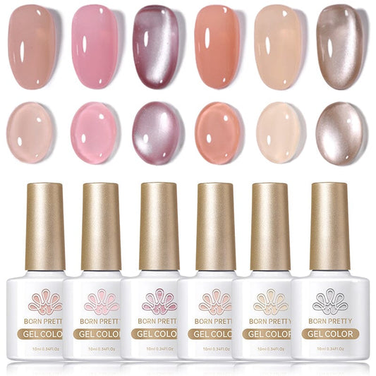 6 Colors Nude Pink Gel Polish Set 04 10ml