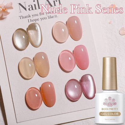 6 Colors Nude Pink Gel Polish Set 04 10ml