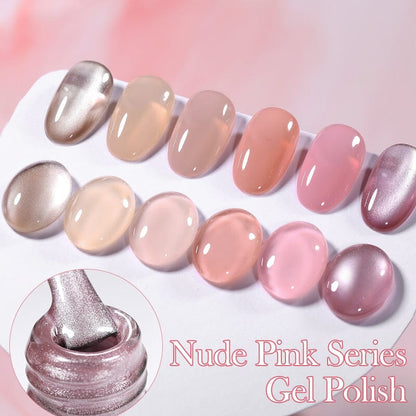 6 Colors Nude Pink Gel Polish Set 04 10ml