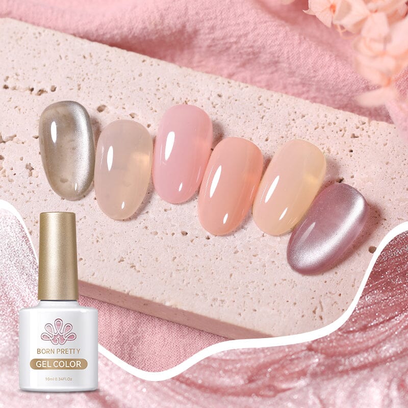 6 Colors Nude Pink Gel Polish Set 04 10ml