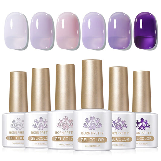 6 Colors Jelly Gel Polish Set J04 Lilac Whispers 7ml