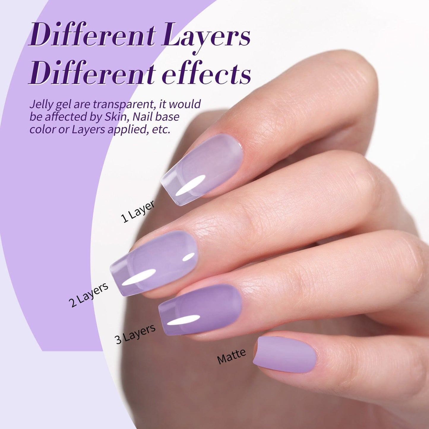 6 Colors Jelly Gel Polish Set J04 Lilac Whispers 7ml