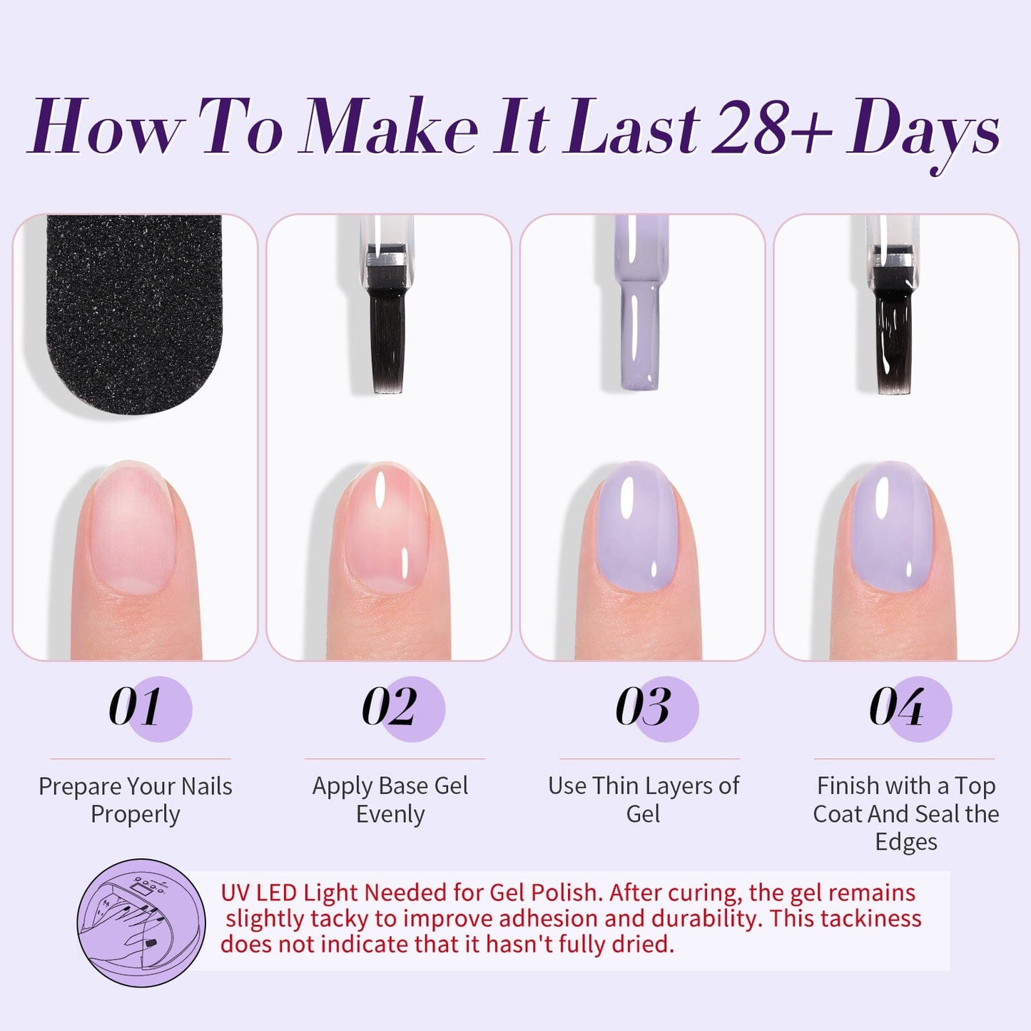 6 Colors Jelly Gel Polish Set J04 Lilac Whispers 7ml