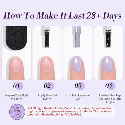 6 Colors Jelly Gel Polish Set J04 Lilac Whispers 7ml