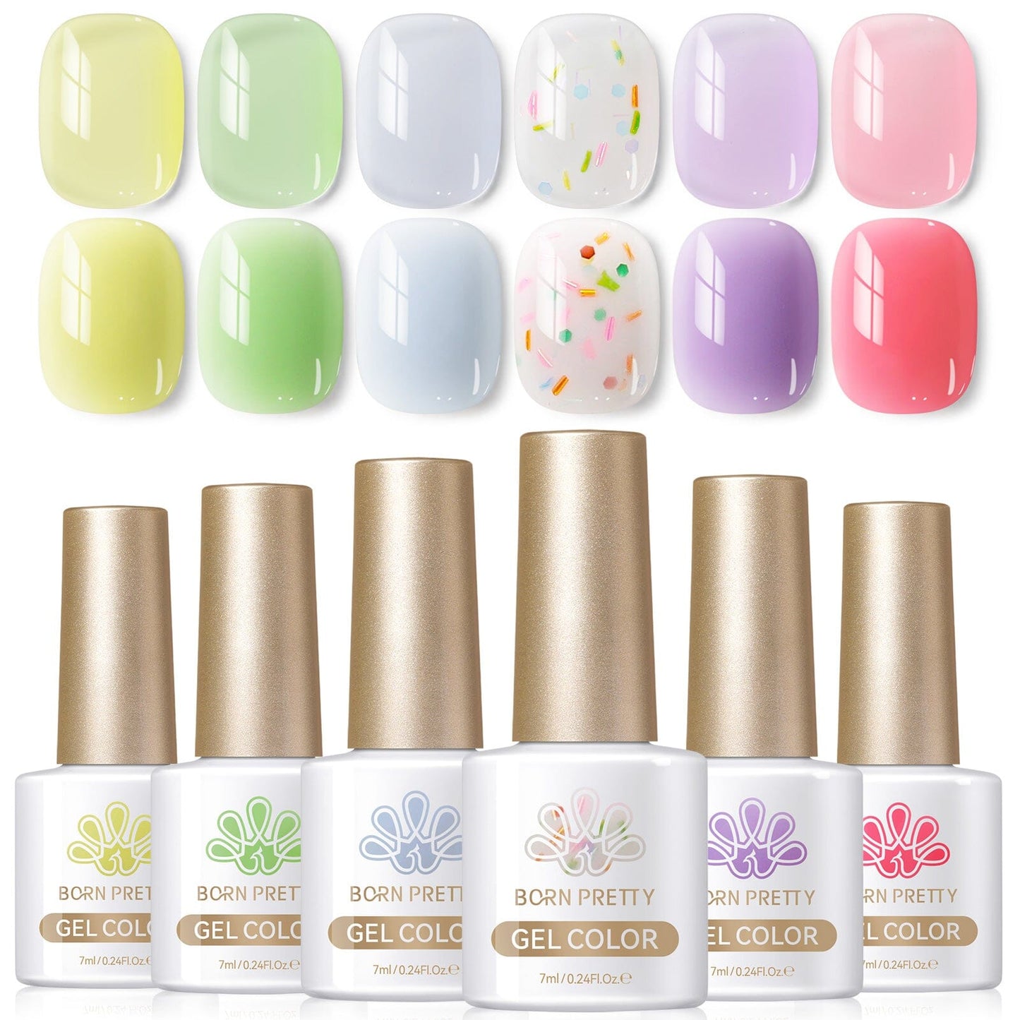 6 Colors Jelly Gel Polish Set J05 Candy Glass 7ml