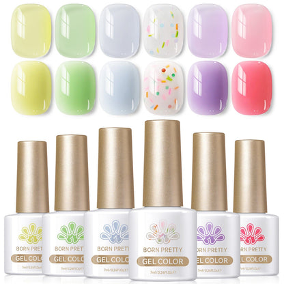 6 Colors Jelly Gel Polish Set J05 Candy Glass 7ml