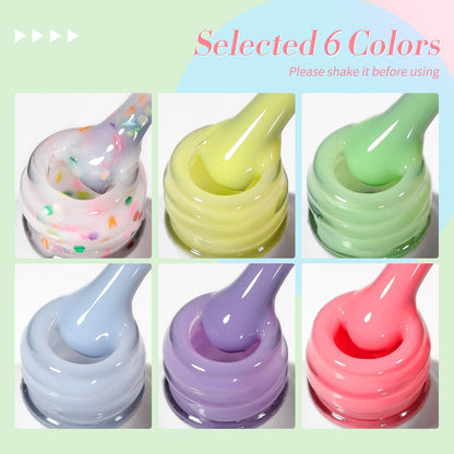 6 Colors Jelly Gel Polish Set J05 Candy Glass 7ml