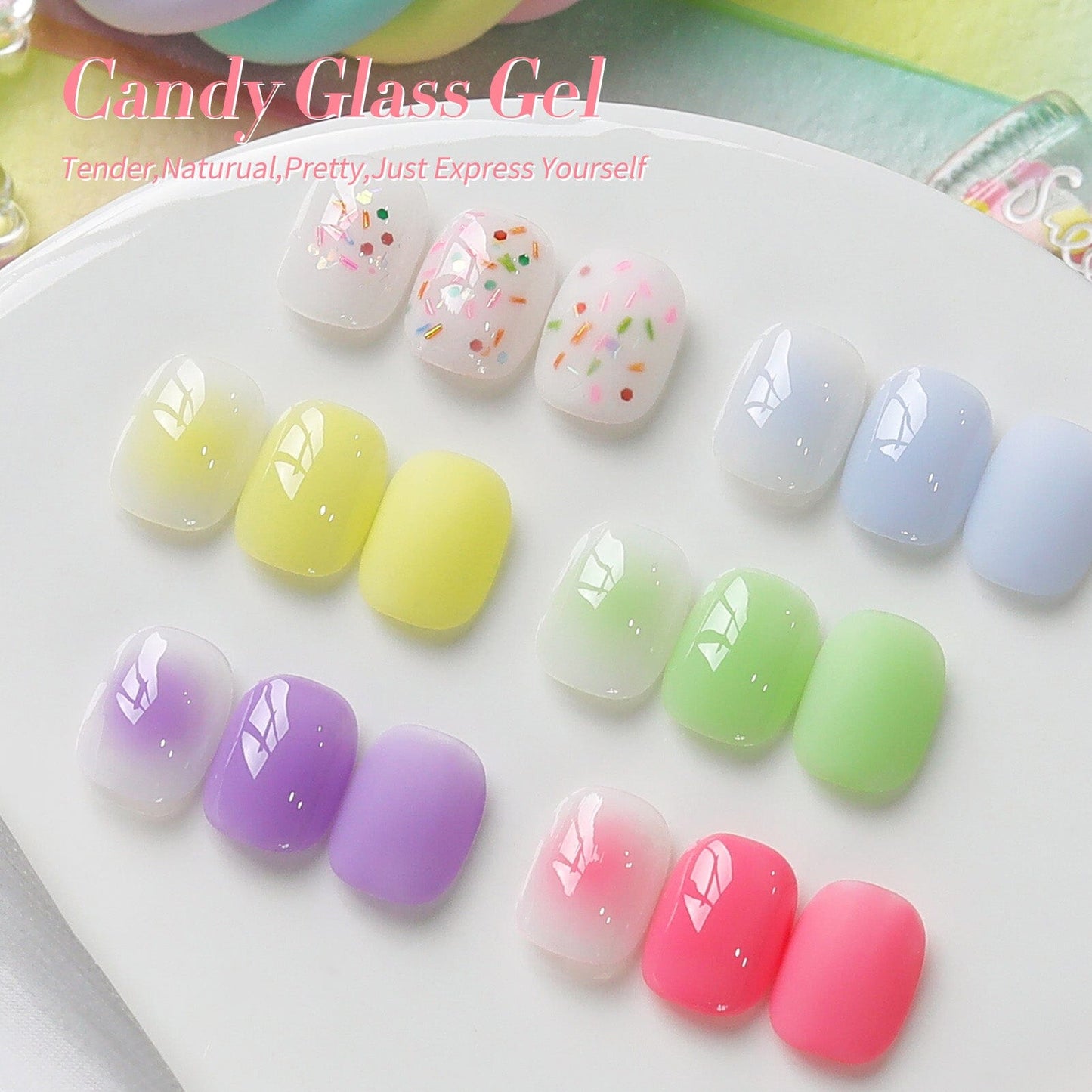 6 Colors Jelly Gel Polish Set J05 Candy Glass 7ml