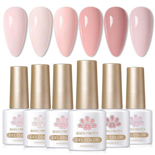 6 Colors Pink Gel Polish Set S03 Cupid's Whisper 7ml