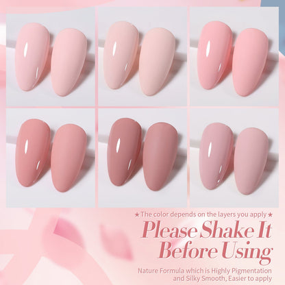 6 Colors Pink Gel Polish Set S03 Cupid's Whisper 7ml