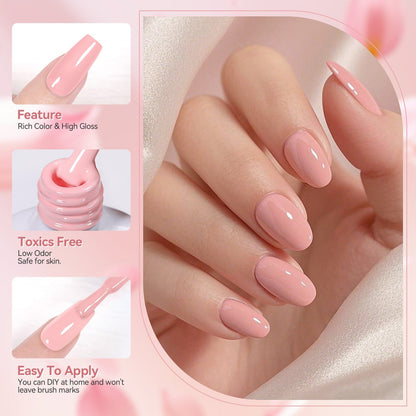 6 Colors Pink Gel Polish Set S03 Cupid's Whisper 7ml