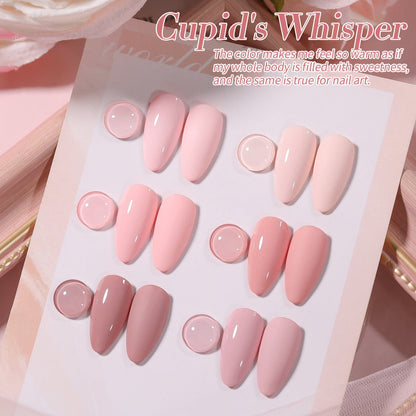 6 Colors Pink Gel Polish Set S03 Cupid's Whisper 7ml