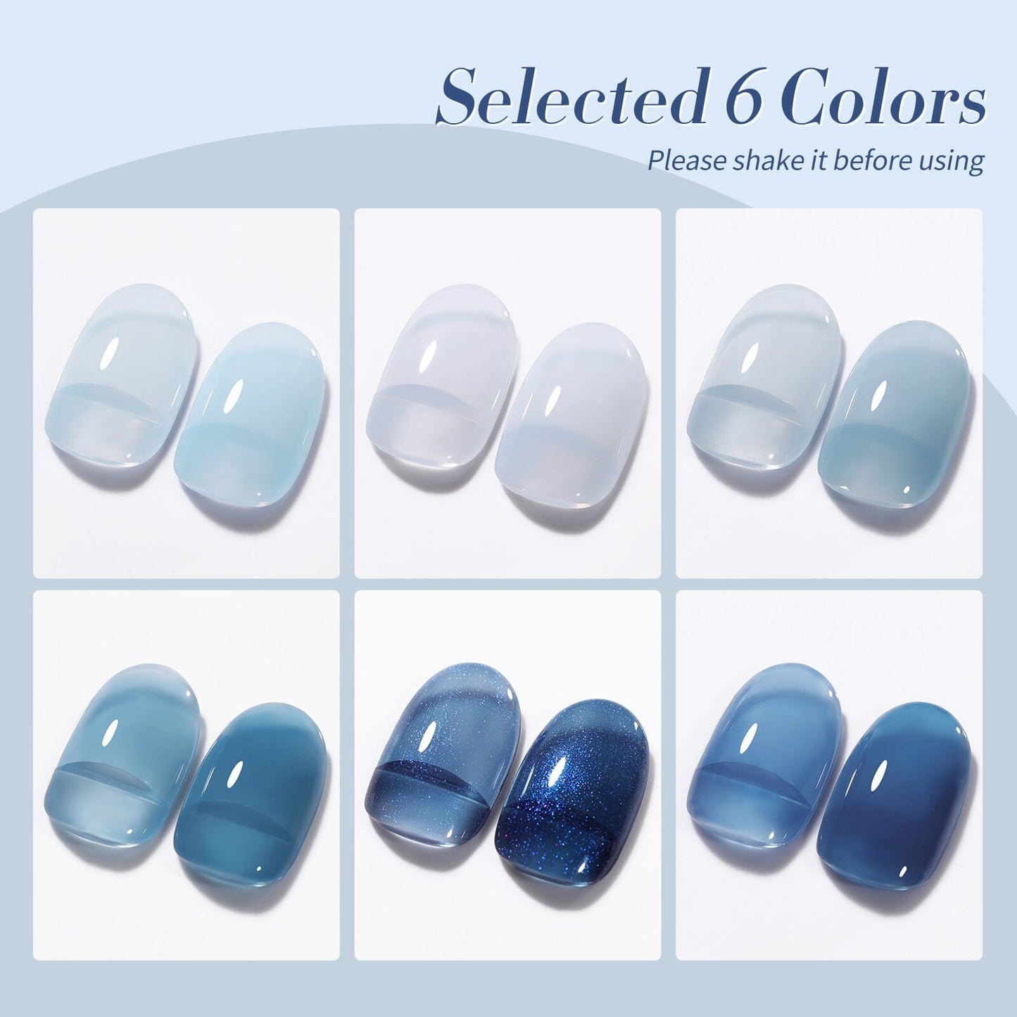 6 Colors Jelly Gel Polish Set J06 Lake Baikal 7ml