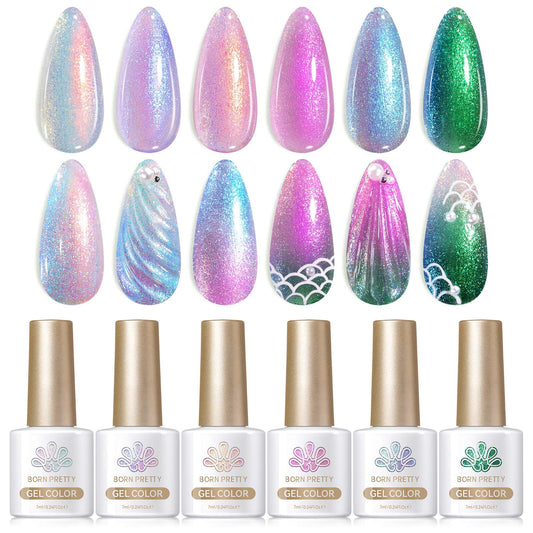 6 Colors Aurora Gel Polish Set T04 Conch Spirit 7ml