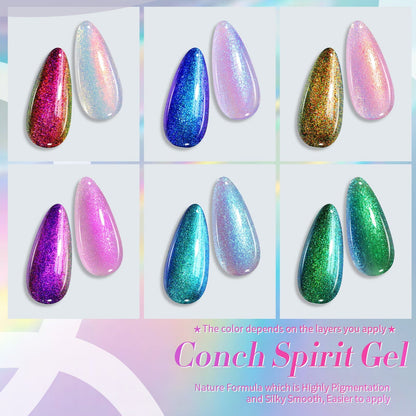 6 Colors Aurora Gel Polish Set T04 Conch Spirit 7ml
