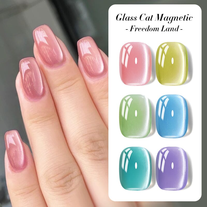 6 Colors Glass Cat Magnetic Gel Polish Freedom Land 10ml