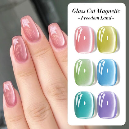 6 Colors Glass Cat Magnetic Gel Polish Freedom Land 10ml