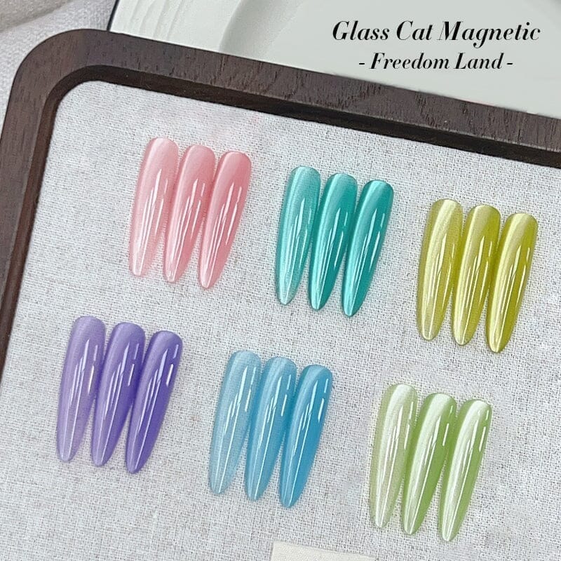 6 Colors Glass Cat Magnetic Gel Polish Freedom Land 10ml