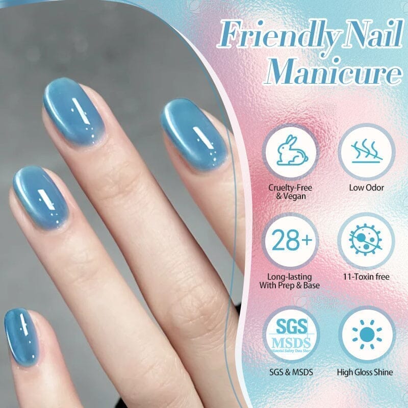 6 Colors Glass Cat Magnetic Gel Polish Freedom Land 10ml