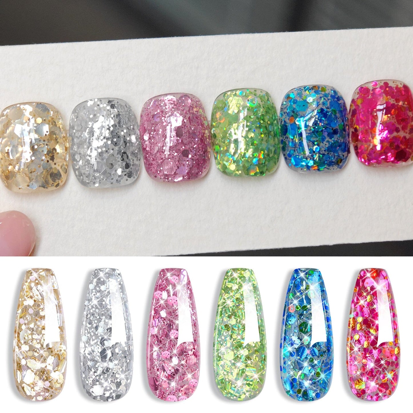 6 Colors Glitter Gel Polish Set S13 Holiday 7ml