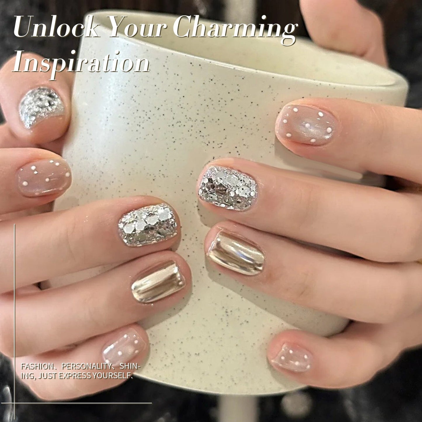 6 Colors Glitter Gel Polish Set S13 Holiday 7ml