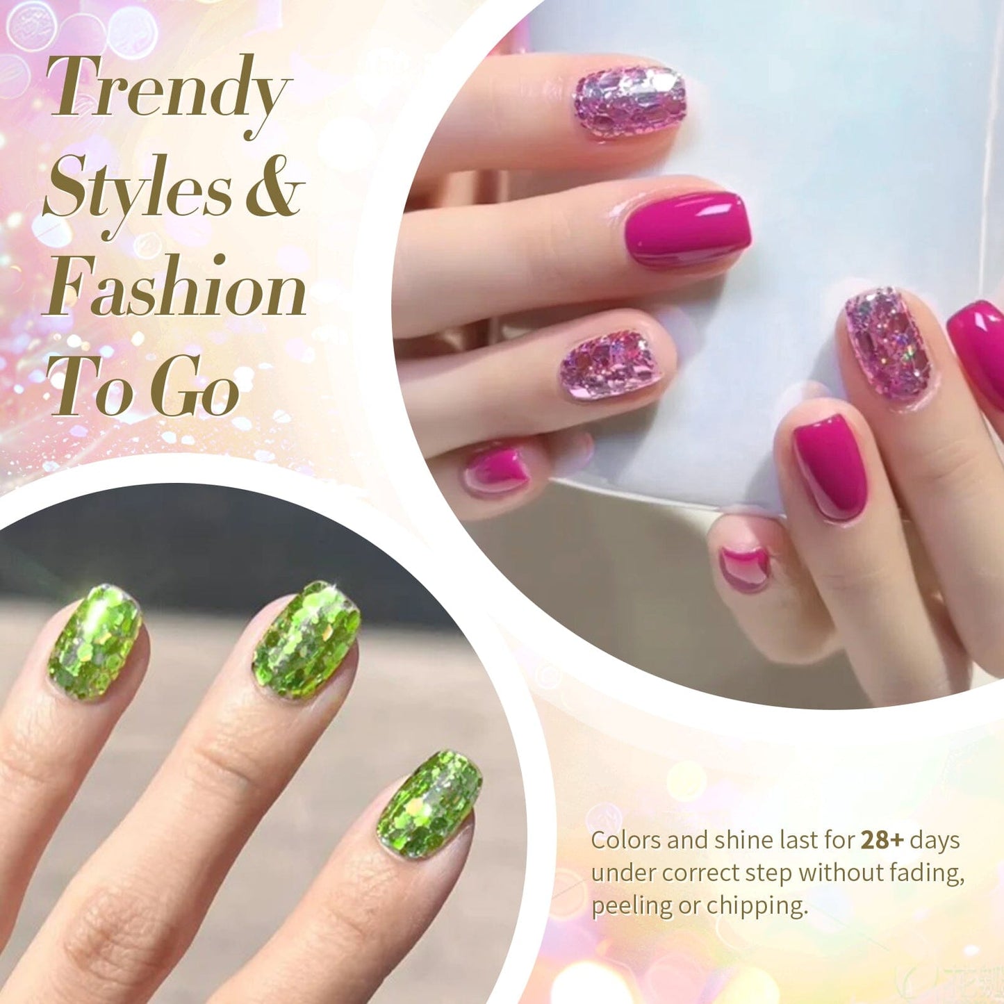 6 Colors Glitter Gel Polish Set S13 Holiday 7ml