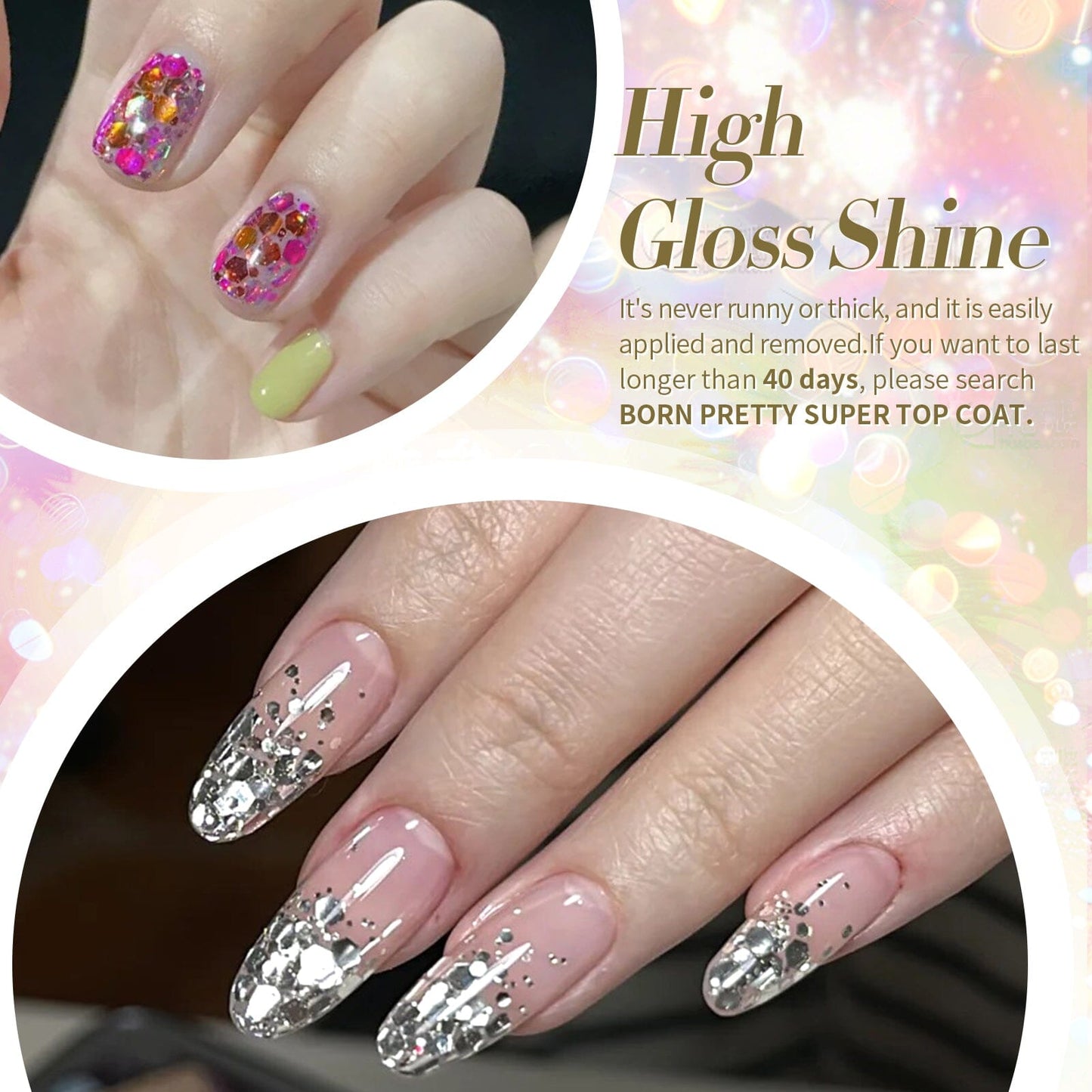 6 Colors Glitter Gel Polish Set S13 Holiday 7ml
