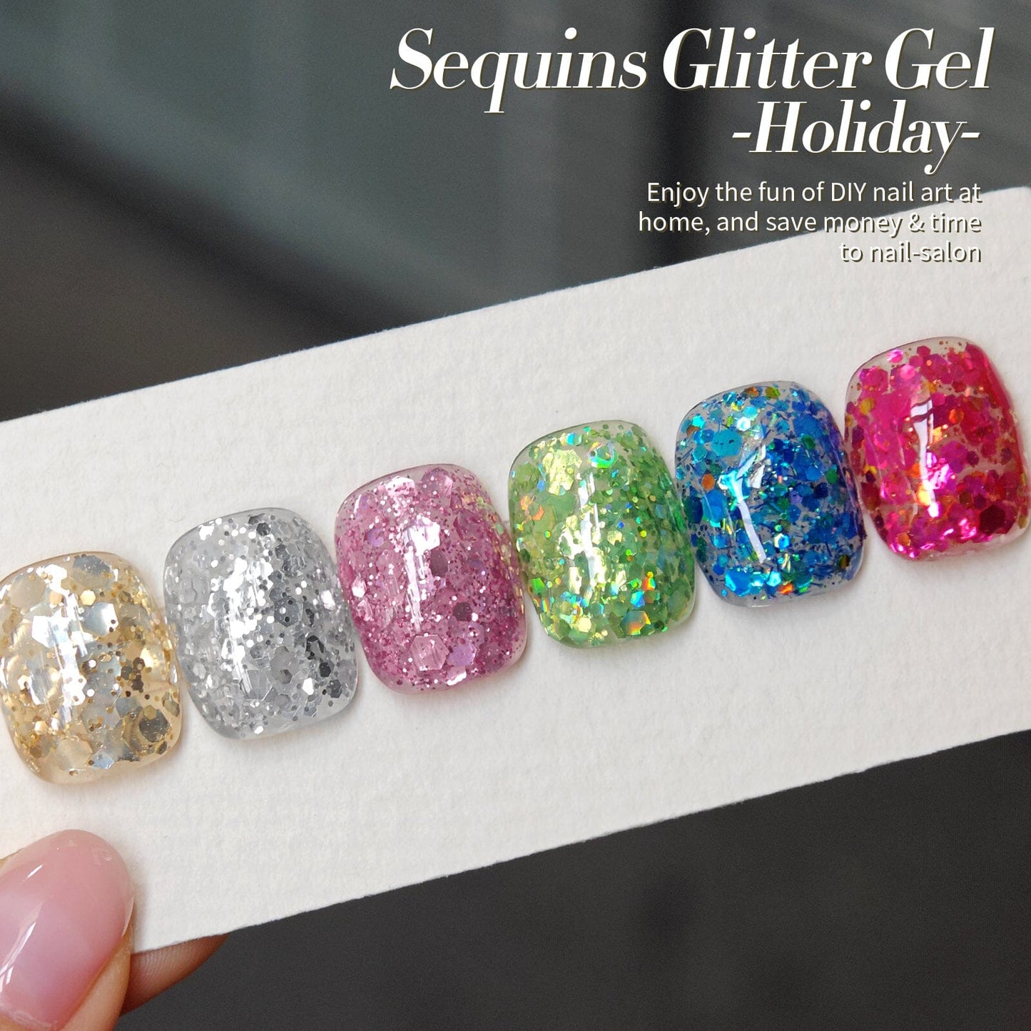 6 Colors Glitter Gel Polish Set S13 Holiday 7ml