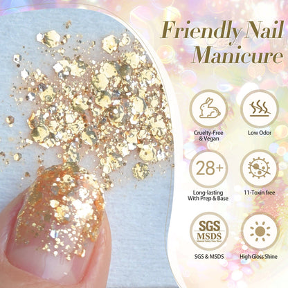 6 Colors Glitter Gel Polish Set S13 Holiday 7ml