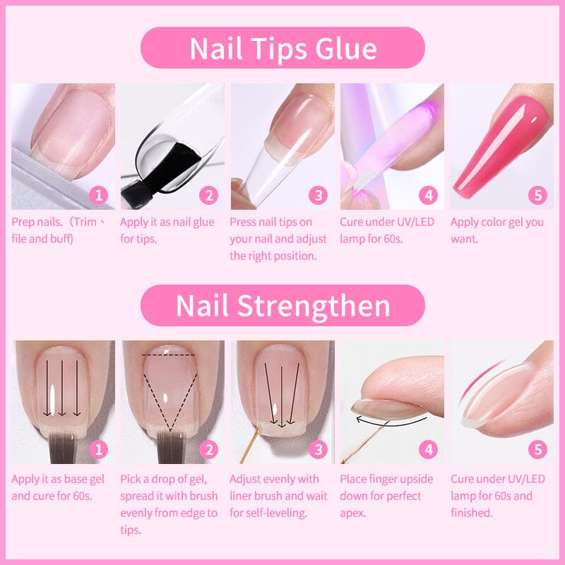 5pcs 6 in 1 Nail Glue Gel Polish 15ml