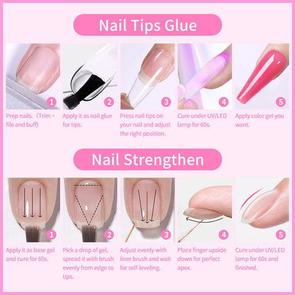 6pcs Set 6 in 1 Nail Glue Gel Polish 15ml