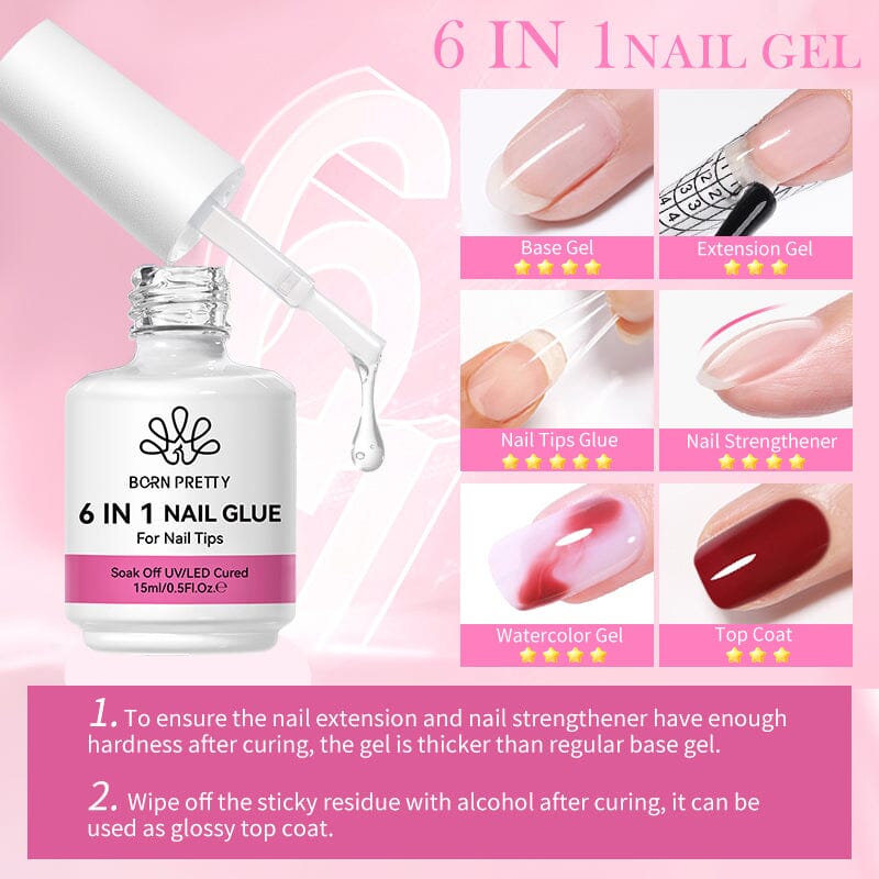 3pcs 6 in 1 Nail Glue Gel Polish 15ml