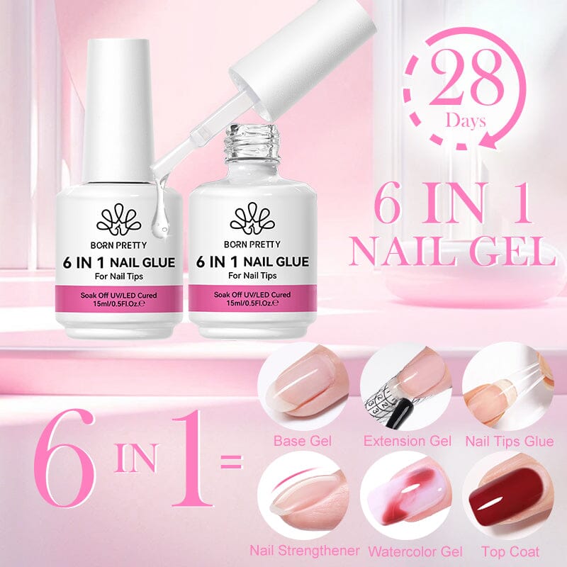 3pcs 6 in 1 Nail Glue Gel Polish 15ml