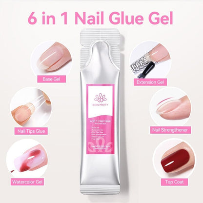 5pcs 6 in 1 Nail Glue Gel 15ml (Bag)