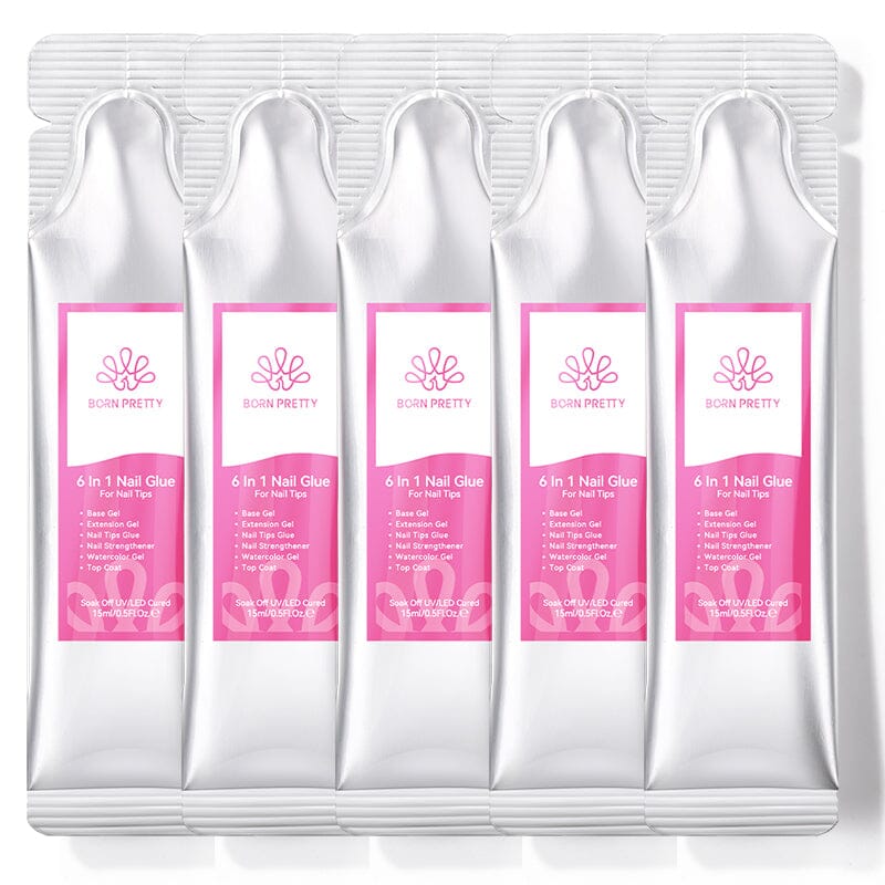5pcs 6 in 1 Nail Glue Gel 15ml (Bag)