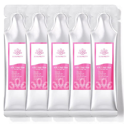 5pcs 6 in 1 Nail Glue Gel 15ml (Bag)