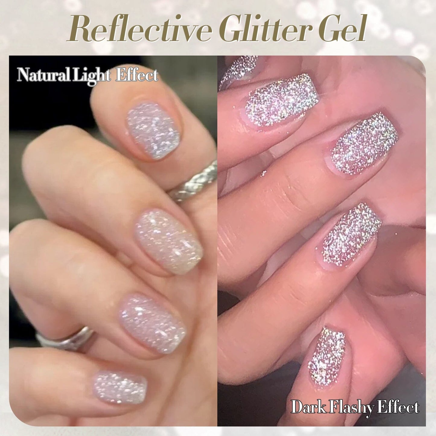 6 Colors Reflective Glitter Gel Polish Set T20 Carat Mirage 7ml