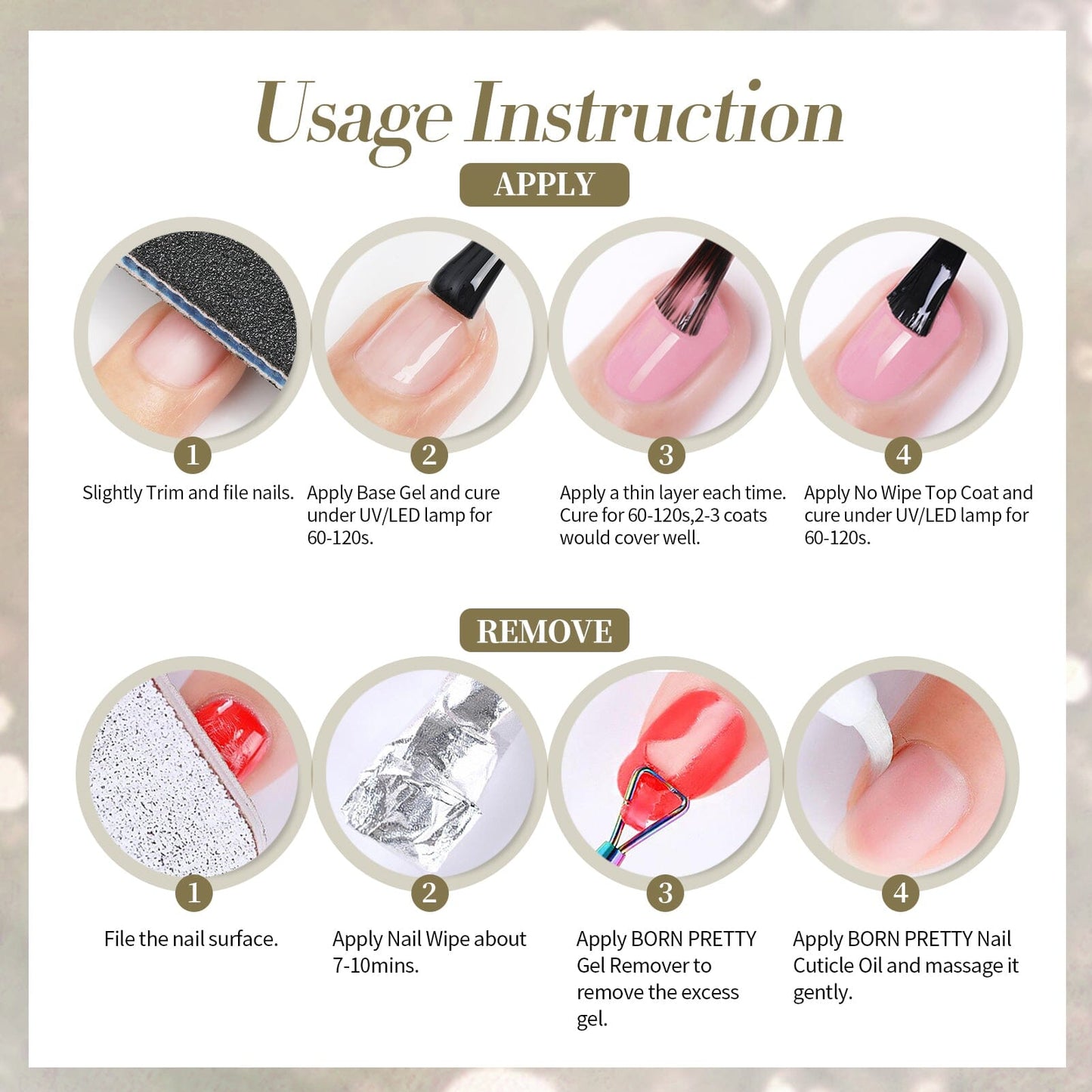 6 Colors Reflective Glitter Gel Polish Set T20 Carat Mirage 7ml
