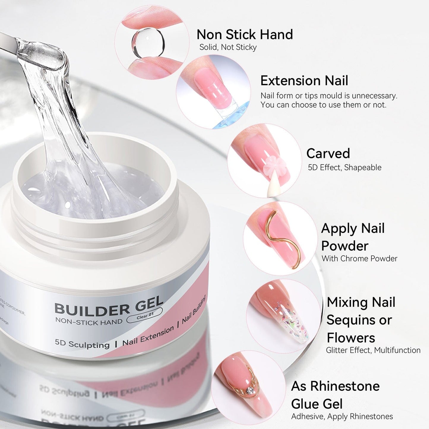 Non Stick Hand Extension Nail Kit