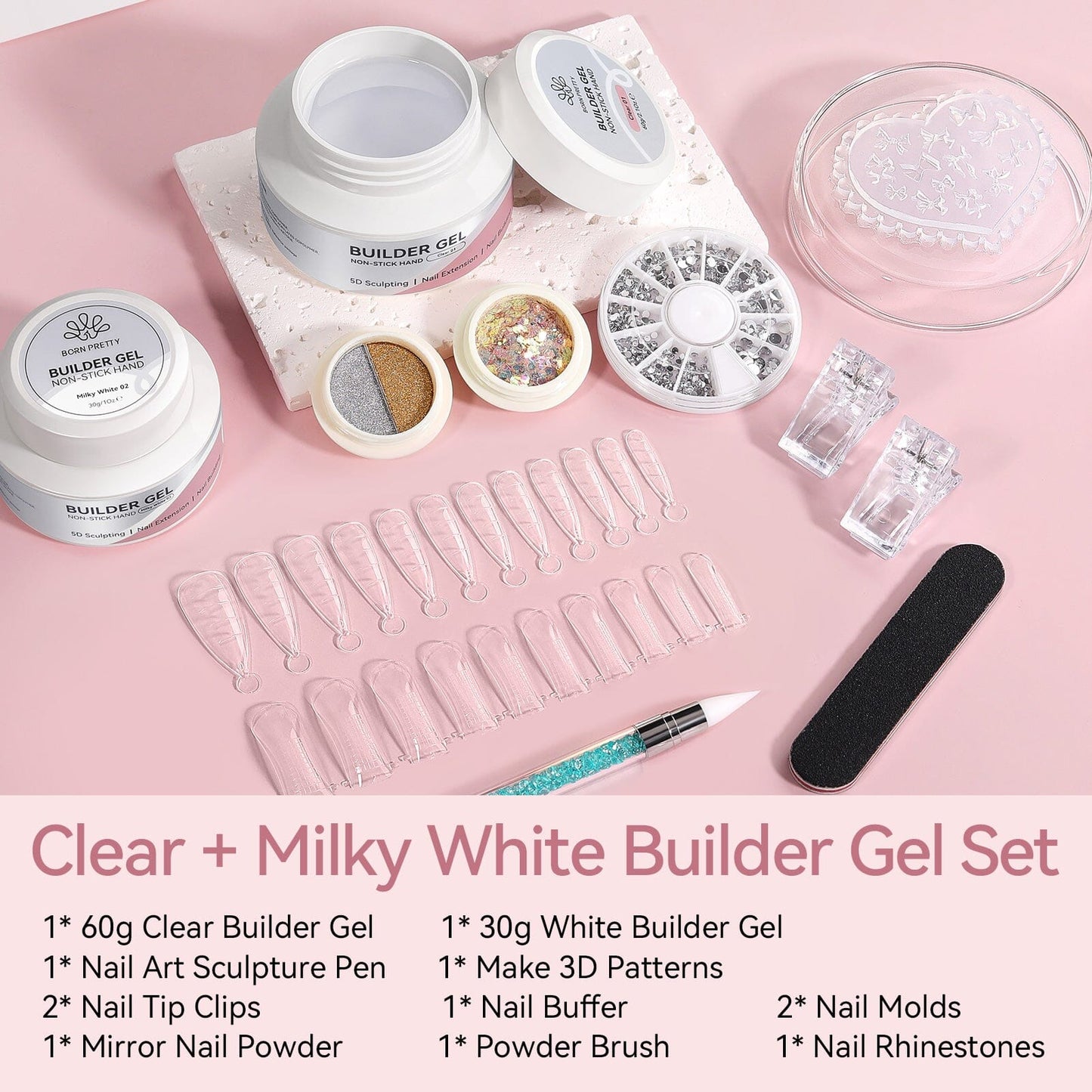 Non Stick Hand Extension Nail Kit