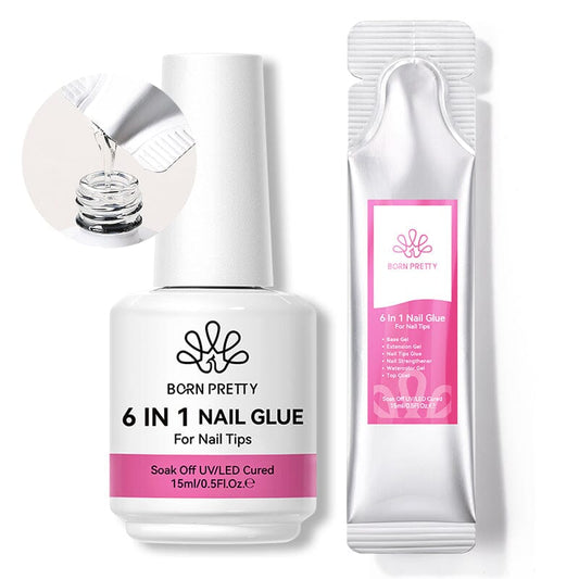 2pcs Set 6 in 1 Nail Glue Gel Polish 15ml