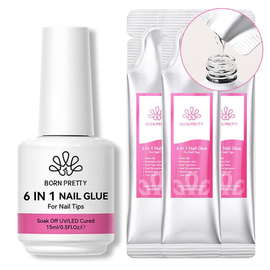 4pcs Set 6 in 1 Nail Glue Gel Polish 15ml